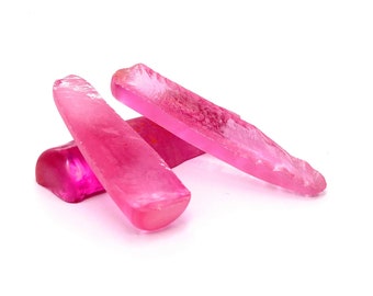 Pink Sapphire Corundum Loose Rough Stone, Lab Created Sapphire Boules, Rough for Faceting, Top Quality (250 carats stone)