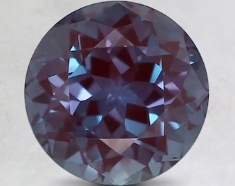 Czochralski Method Alexandrite Loose Gemstones, Lab Created Pulled Alexandrite Round Faceted for Luxury Jewelry Makings (3mm - 12mm)