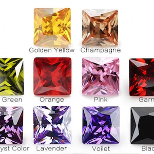 Kubieke zirkonia gemengde kleuren veel vierkante gefacetteerde AAA losse edelstenen, CZ luxe sieraden gemaakt (2 x 2 mm - 10 x 10 mm)