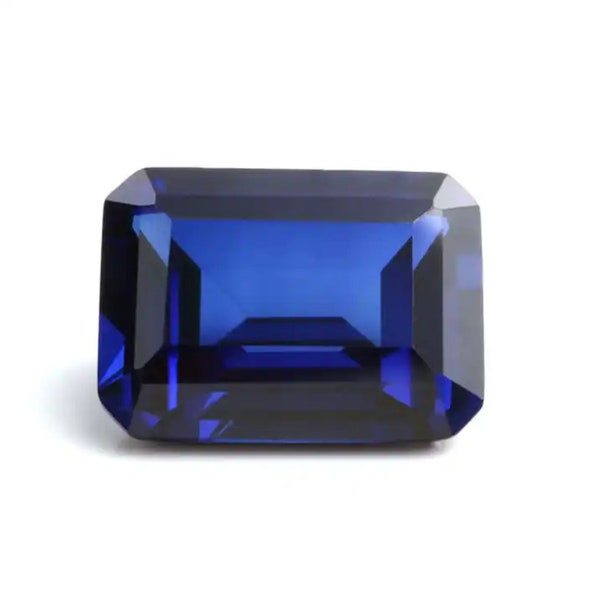 Lab Created Blue Sapphire Corundum Emerald Faceted AAA Loose Gemstones for Luxury Jewelry Makings, September Birthstones (4x2mm - 18x13mm)