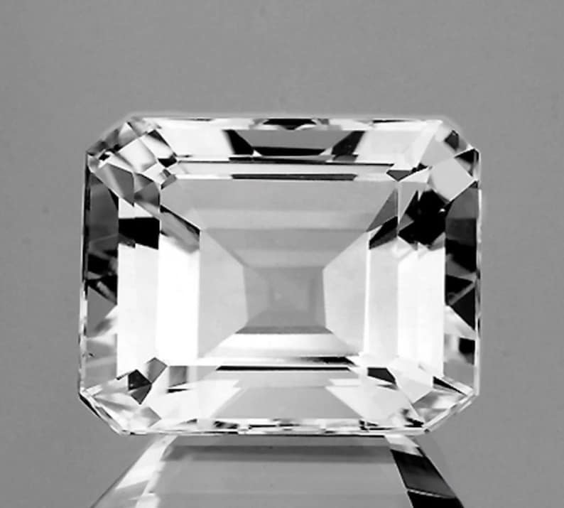 Natural Genuine White Topaz Emerald Faceted AAA Loose Stones, April Birthstone, Jewelry Makings, Semi-Precious Gemstones (5x3mm - 20x15mm) image 2