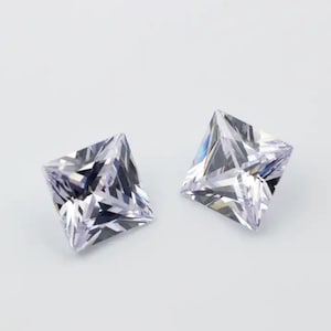 Zirkonia vierkante prinses gefacetteerde witte kleur CZ 5A losse edelstenen voor luxe sieraden (1,25x1,25 mm - 20x20 mm)