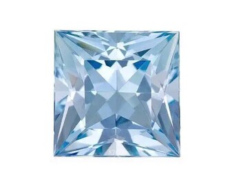 Lab Created Aquamarine Spinel Princess Faceted AAA Loose Gemstones for Luxury Jewelry Makings, March Birthstones (2x2mm - 15x15mm)