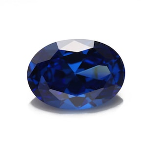 Cubic Zirconia Blue Sapphire Oval Faceted AAA Loose Gemstones, CZ Luxury Jewelry Makings (4x3mm - 18x13mm)