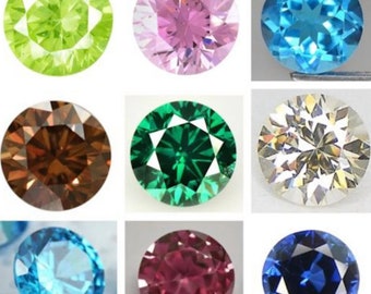 Cubic Zirconia Special Colors Mixed Colors Lot Round Faceted AAA Loose Gemstones, CZ Luxury Jewelry Makings (1mm - 15mm)
