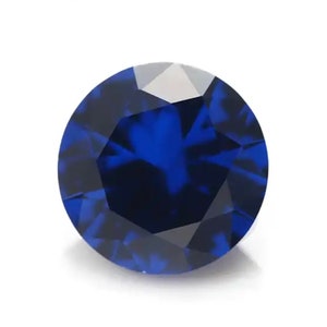 Lab Created Blue Spinel Round Faceted AAA Loose Gemstones for Luxury Jewelry Makings, August Birthstones (1mm - 15mm)