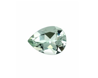 Natural Prasiolite Amethyst Mint Green Pear Faceted Loose Gemstones for Jewelry Makings, February Birthstone, Semi-Precious(8x5mm - 16x12mm)