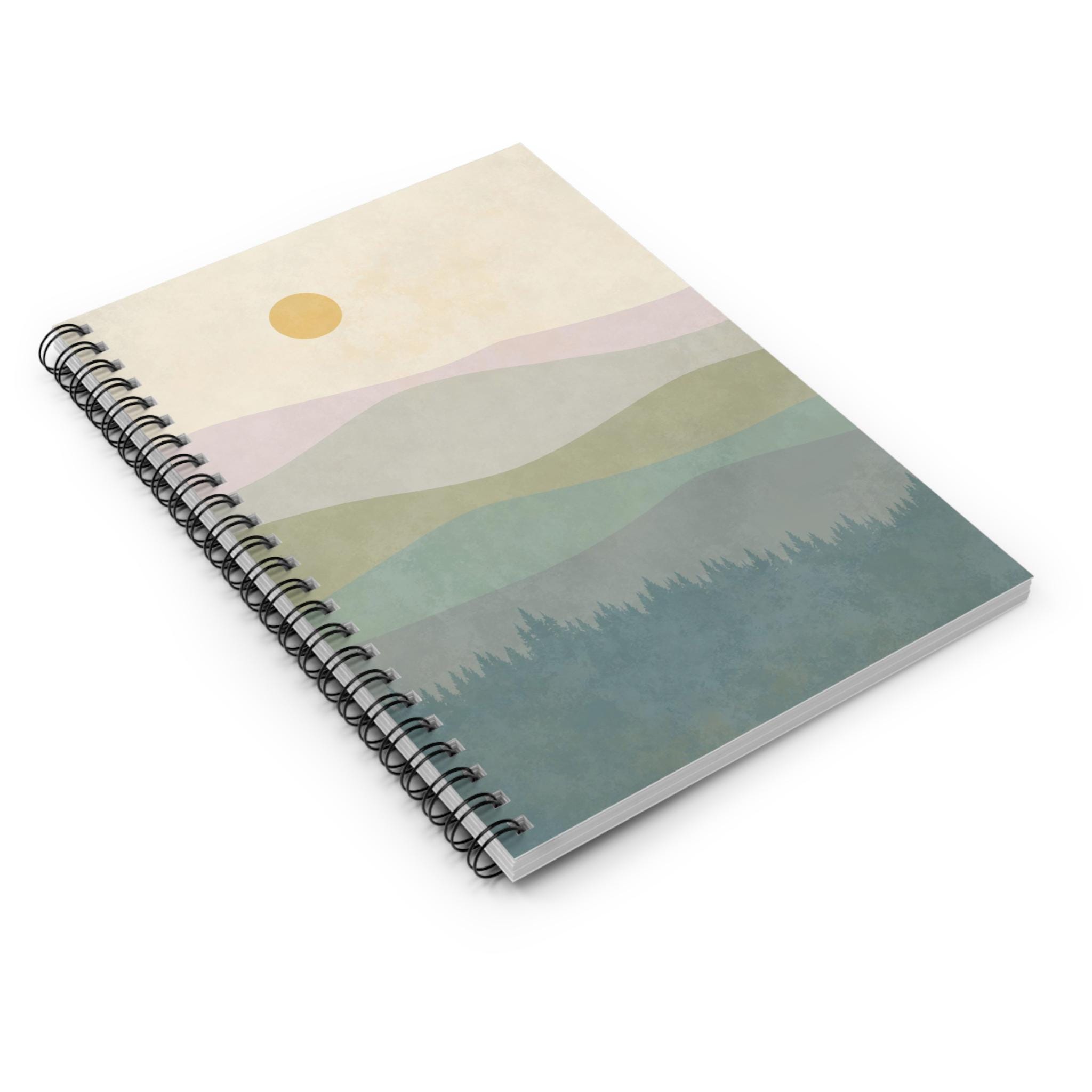 Minimal Layered Landscape Spiral Notebook | Ruled Journal - Etsy