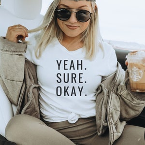 Yeah Sure Okay Womens Concert Tshirt, Unisex Jersey Short Sleeve Tee, Music Festival Tee, Graphic Band Shirt, Cool Concert Merch, Casual Tee