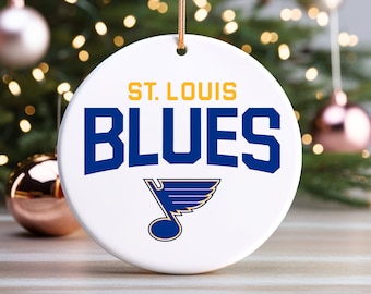 Décoration de Noël Blues de la Saint-Louis, décoration de cadeau de Noël, décoration de hockey