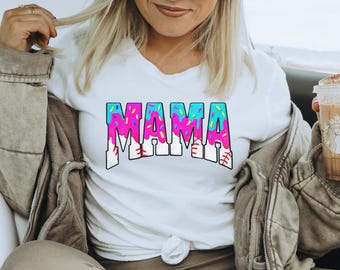 Chemise de baseball pour maman goutte à goutte, t-shirt de baseball pour maman, haut graphique élégant pour maman, chemise maman tendance, cadeau cool pour maman, tenue décontractée pour maman