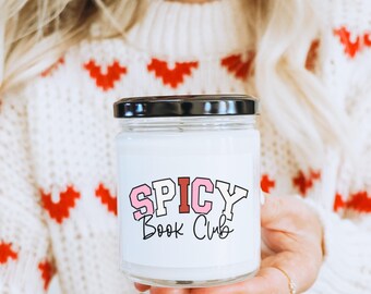 Bougie Smut Spicy Book Club, soja 9 oz | Bougie parfumée Amoureux des livres