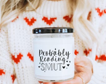 Bougie charbon Probably Reading, soja 9 oz | Bougie parfumée Amoureux des livres
