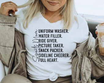 T-shirt à manches courtes en jersey unisexe pour maman sportive, t-shirt cadeau pour maman, baseball softball, football, basketball, t-shirt pour fan de sport, t-shirt pour maman de l'équipe