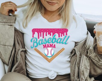 Chemise de baseball pour maman goutte à goutte, t-shirt de baseball pour maman, haut graphique élégant pour maman, chemise maman tendance, cadeau cool pour maman, tenue décontractée pour maman