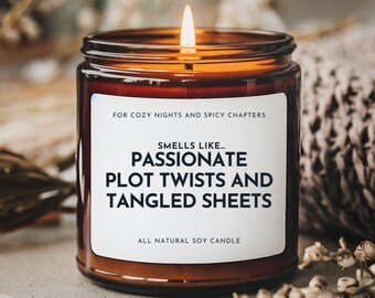 Smells Like Passionate Plot Twists and Tangled Sheets Smut Again Candle | Soy Amber Jar