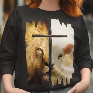 Sublimación cristiana PNG, imagen PNG realista, imagen cristiana, imagen del león y el cordero, diario cristiano, Apocalipsis 5, El león y el cordero PNG