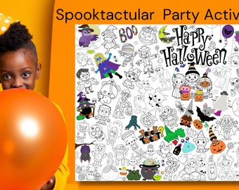 Riesiges Halloween-Malposter | Partydekoration (Digitaler Download)