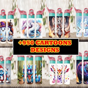 950+ Cartoon Character Tumbler Wraps 12oz | Kids Sippy Cup Tumbler PNG Bundle | Digital Cartoon Wraps | Sublimation for 12oz Tumblers