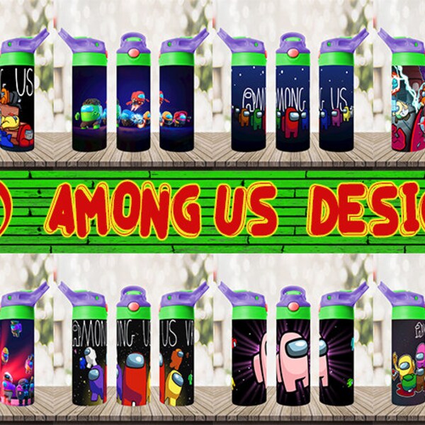 20+ Among us 12oz Sippy Cup Design bundle, kids 12oz Flip top Tumbler Sublimation| Kids tumbler Png File bundle, Digital Download