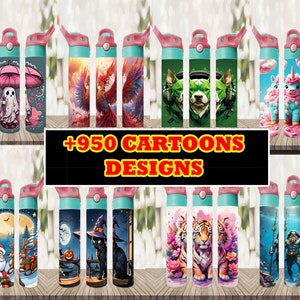 Cartoon Tumbler Wrap Designs: 950+ Kids PNG Bundle (Digital Download)