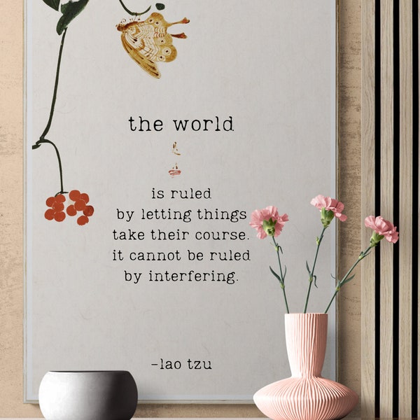 Zen Art, Inspirational Quote, Quote print, Lao Tzu's 'The World' Poem, Laozi Words Poster, TaoTe Ching Poem Poster