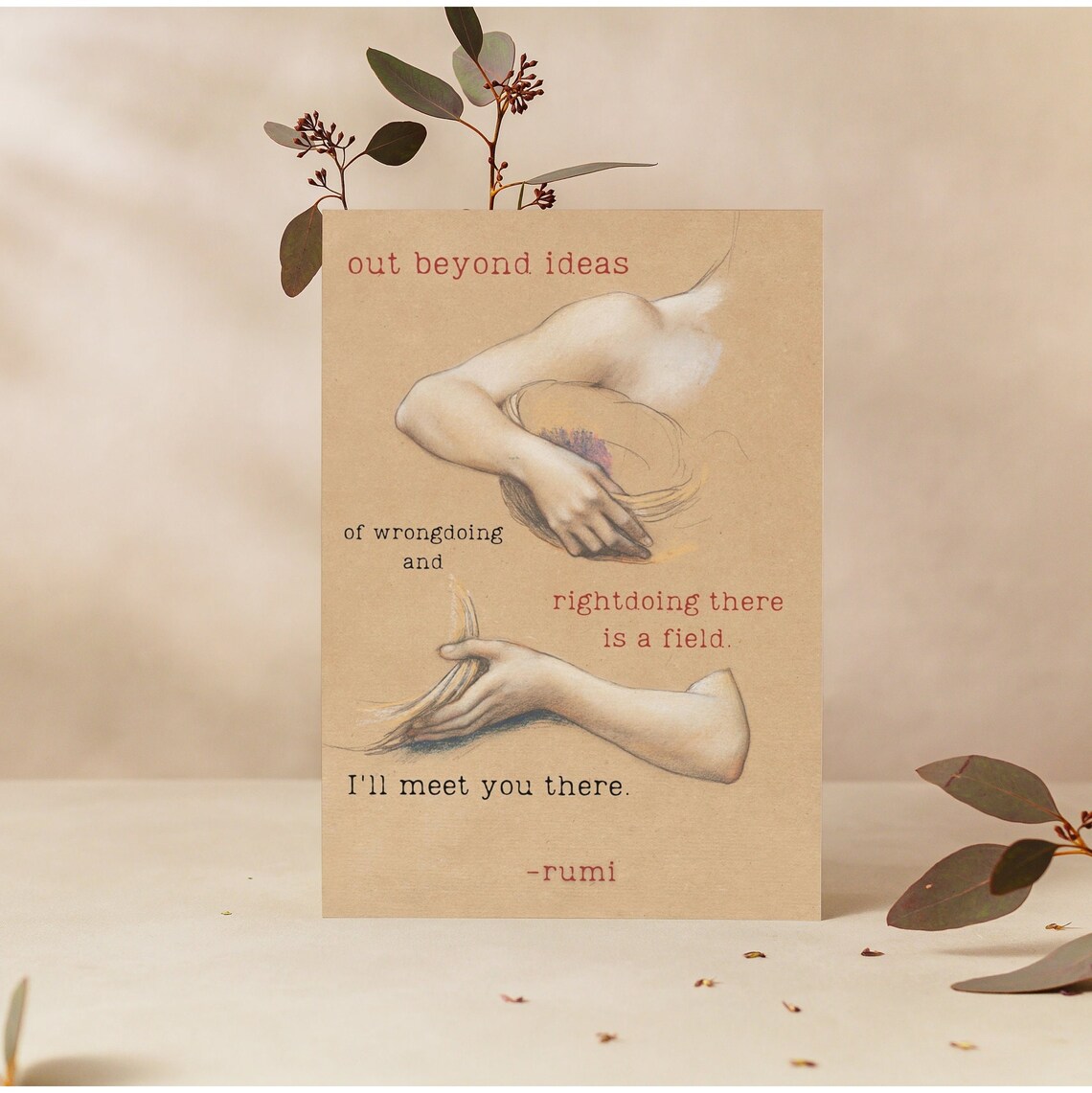 Rumi Art Set, Inspirational Quote, the Two Positive Quotes, Quote Print