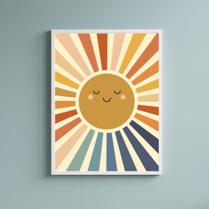 You Are My Sunshine, Sun Print, Nursery Print, Kids Bedroom, Abstract Style, Minimalist Style, Print Sets, Nursery, Boho Sunshine Active