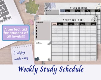 STUDY SCHEDULE | Study Tracker | Instant Download