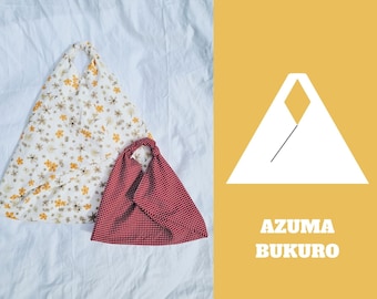Azuma Bag Sewing Pattern and Tutorial / Japanese Shopping Bag / Fun Easy Sewing Pattern / 2 Sizes - Small & Large / Project Bag / Market Bag