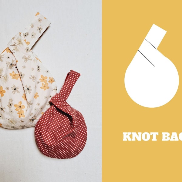 3 sizes / Knot Bag Sewing Pattern and Step by Step Tutorial / Round Japanese Knot Bag / Quick Fun Easy Sewing Project / Project Bag Pattern