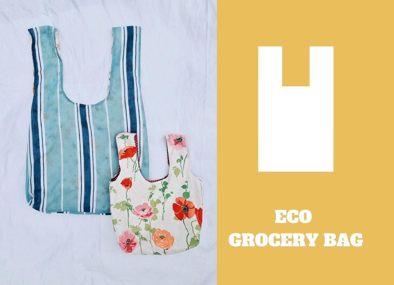 Reusable Grocery Bag Sewing Pattern: Eco Cotton Carrier (PDF Pattern ...