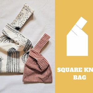 3 sizes / Square Knot Bag Sewing Pattern and Step by Step Tutorial / Japanese Knot Bag / Quick Fun Easy Sewing Project / Project Bag Pattern