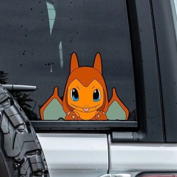 Pokemon Charmander Peeker Vinyl Sticker Great for  Car Windows/bumpers Laptop High Quality Weather Proof Stickers