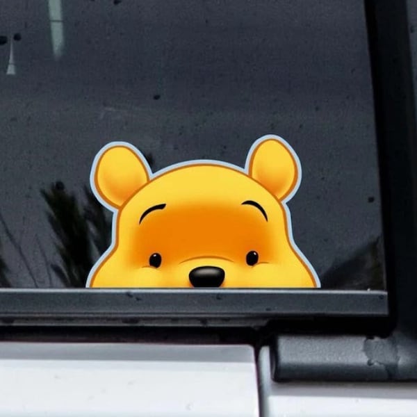 Winnie The Pooh Vinyl Peeker Sticker Great for  Car Windows/bumpers Laptop High Quality Weather Proof Sticker