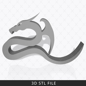 Tribal Dragon Decor, STL File, 3D Printable Model, STL File for 3D Printing, Standalone 3D Decor, 3D Printed Home decor, Dragon STL