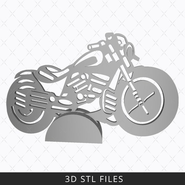 Bobber Motorcycle decor, STL Files, 3D Printable Model, STL File for 3D Printing, Standalone 3D Decor, 3D Printed Home decor, Motor STL