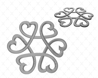 Liebesherzen, STL-Datei, 3D druckbares Modell, STL-Datei für den 3D-Druck, Liebesherzen 3D-Datei, 3D gedruckte Wohndeko, Liebesherzen STL