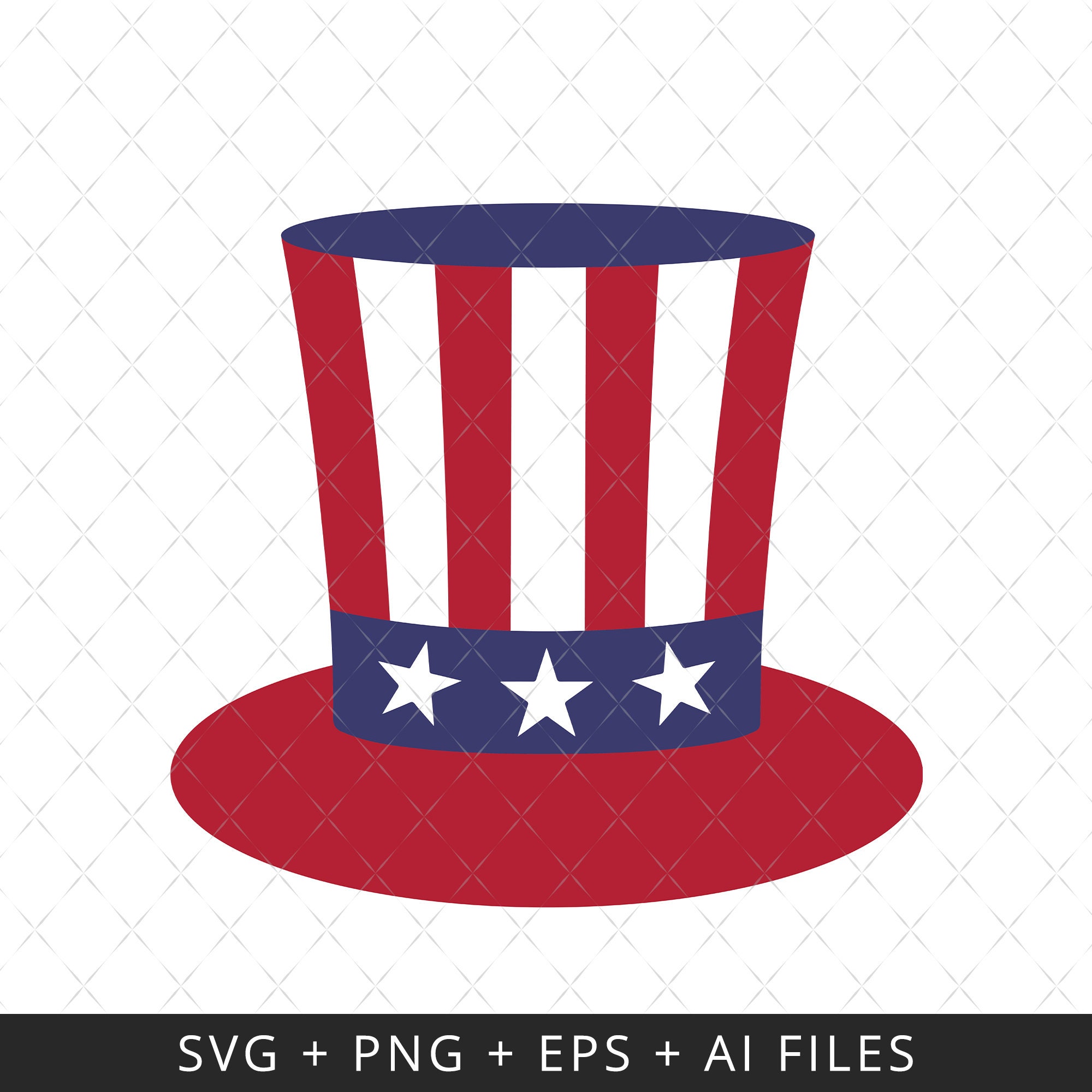 USA 4th of July Hat SVG Cut File, American Hat SVG, Uncle Sam Top Hat ...