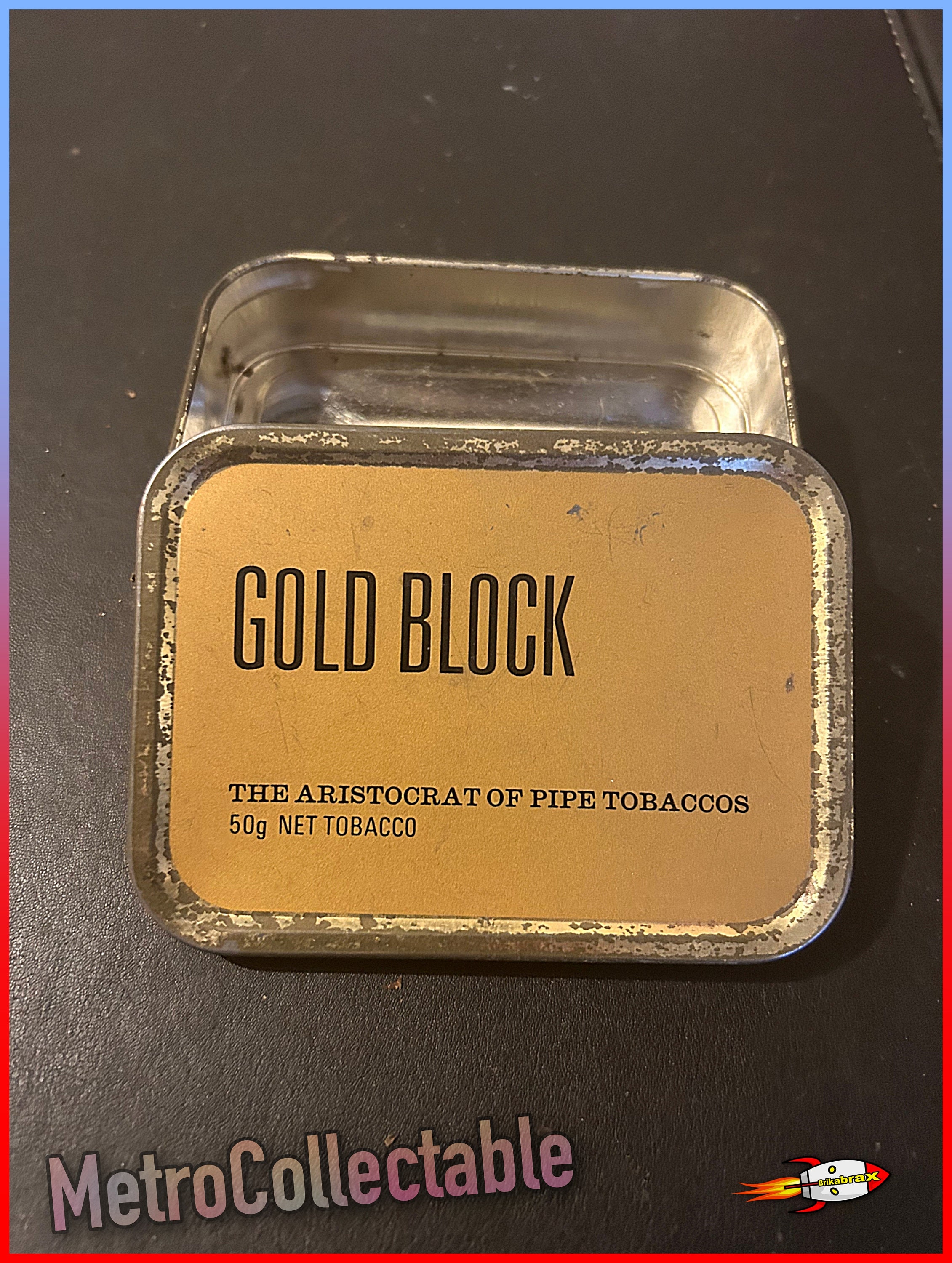 gold block tobacco tin Vintage Tobacco Tin: Gold Block the Aristocrat Pipe Tobacco Tin (one  Supplied)