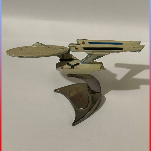 Johnny Lightning USS Enterprise NCC 1701 (Refit) The Wrath of Khan Battle Damaged Variant Model With Display Stand (Read Description)