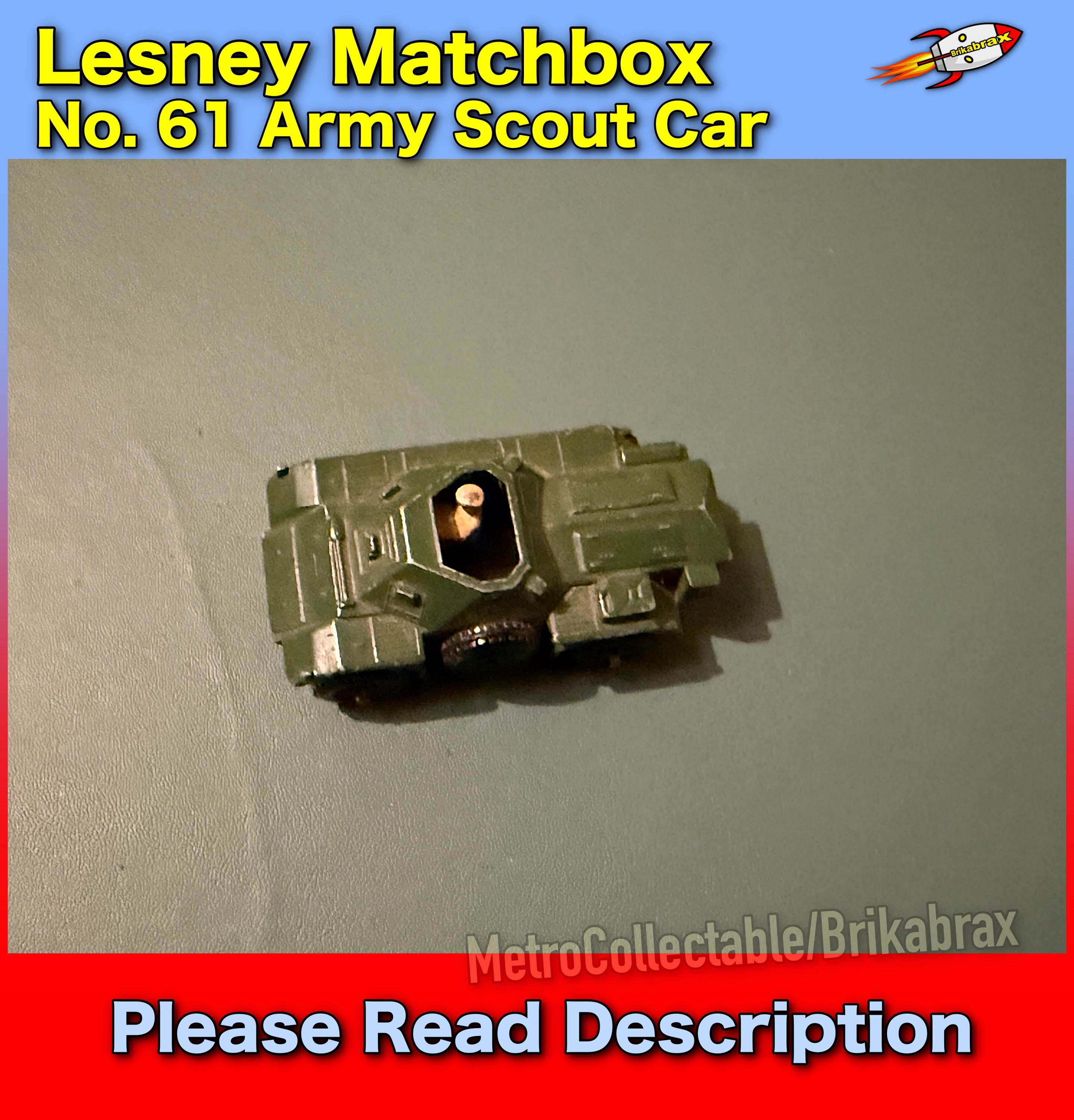 Lesney Matchbox No. 61 Army Scout Car (please Read