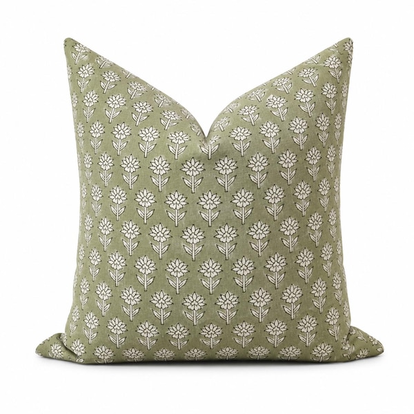 Hand Block Printed Throw Pillow Cover Indian Cotton Cushion Living Room Decor