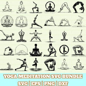 Yoga Meditation Svg Bundle, Yoga Vector, Yoga Meditation Silhouette, Yoga Meditation Svg PNG Eps Dxf, Instant Download