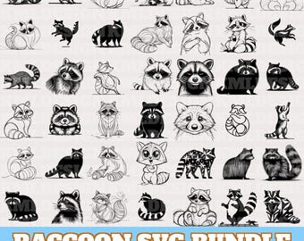 Pakiet SVG z szopem, uroczy wektor szopa, sylwetka szopa, uroczy szop SVG PNG Eps Dxf, zabawny szop clipart Cricut, pobieranie cyfrowe
