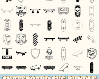 Skateboard Svg Bundle, Skateboard Vector, Skater Silhouette, Skateboard Svg PNG Eps Dxf, Digital Download