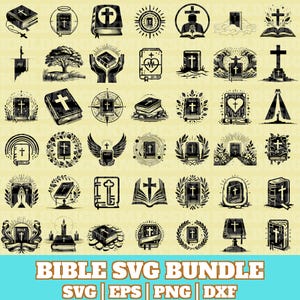 Bible Svg Bundle, Holy Bible Vector, Bible Silhouette, Holy Bible Designs, Bible Files for Cricut, Christian Bible Svg,Instant Download
