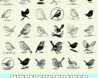 Winterkoninkje Svg-bundel, winterkoninkje Vector, winterkoninkje silhouet, winterkoninkje Svg PNG Eps Dxf, Instant Download
