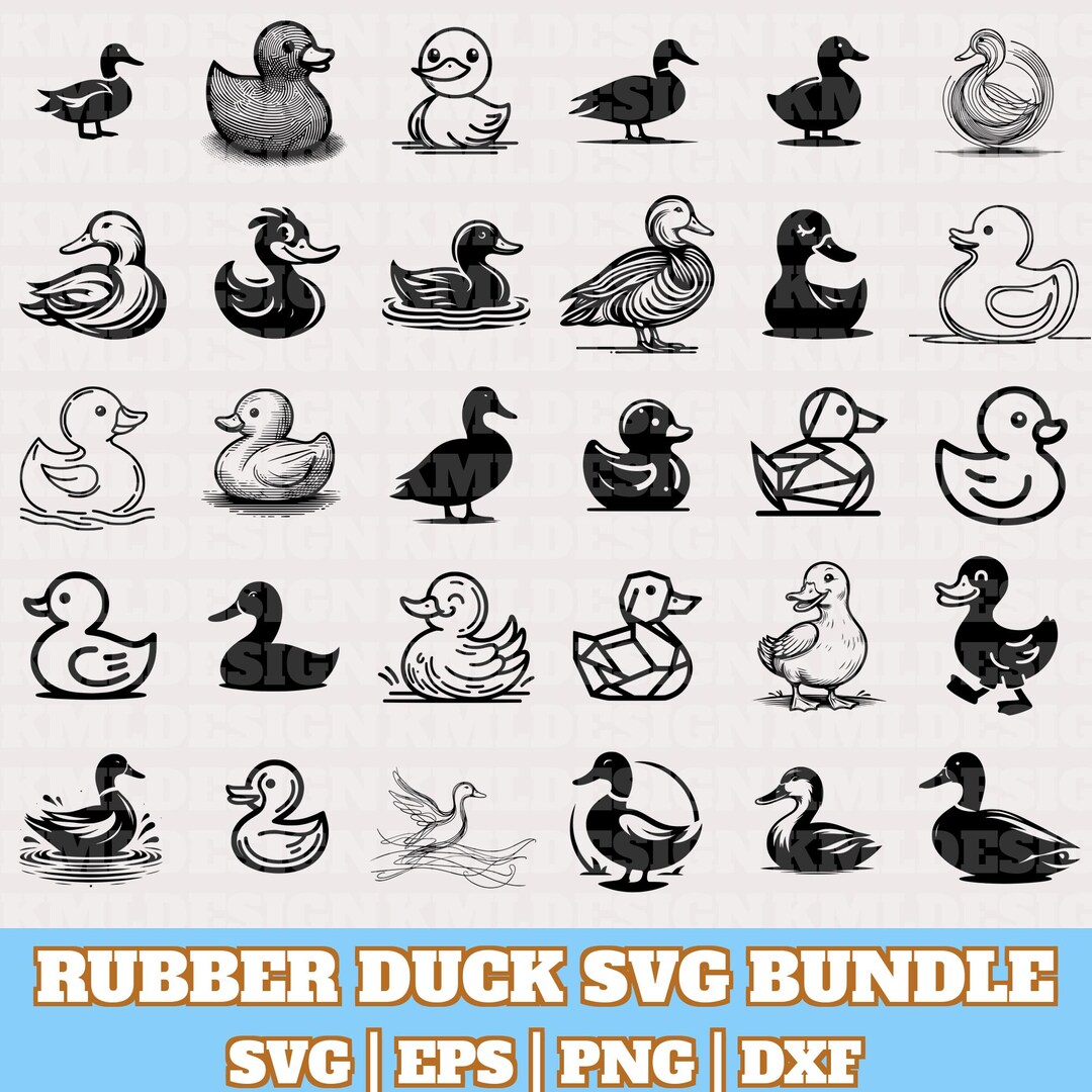 Rubber Duck Svg Bundle, Rubber Duck Vector, Rubber Duck Silhouette ...
