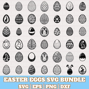 Easter Egg Svg Bundle, Easter Egg Vector, Easter Egg Silhouette, Easter Egg Designs Svg, Easter Egg Cut Files Cricut, Digital Download